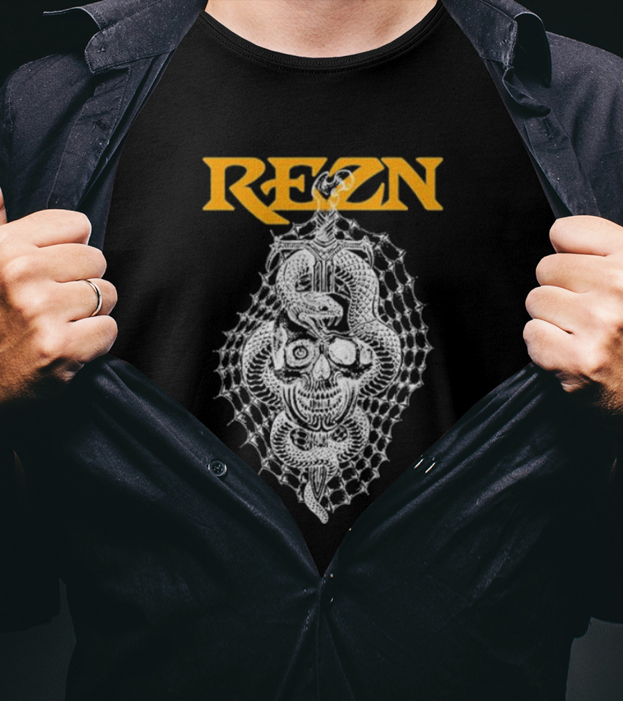 Hello Rezn Skull And Snake Web T-Shirt