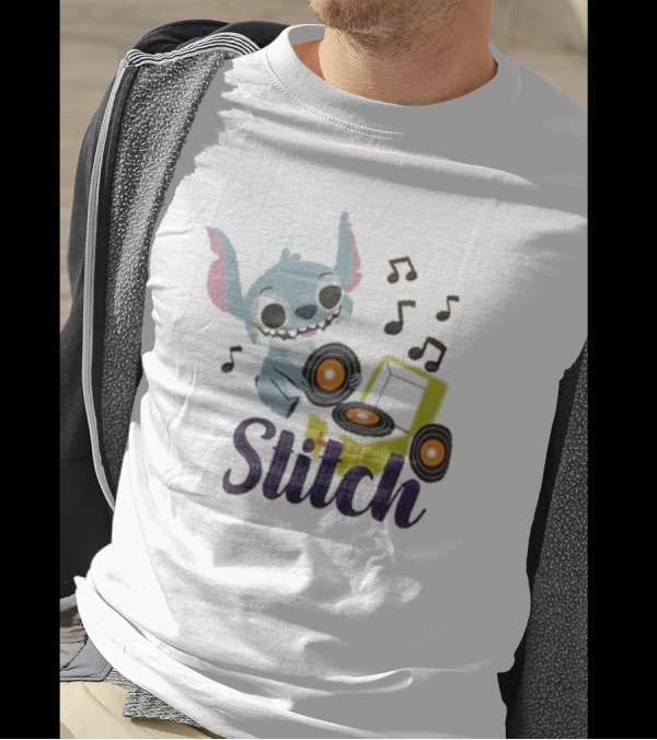 Her Universe Disney Stitch Record Player Isometric Ringer T-Shirt