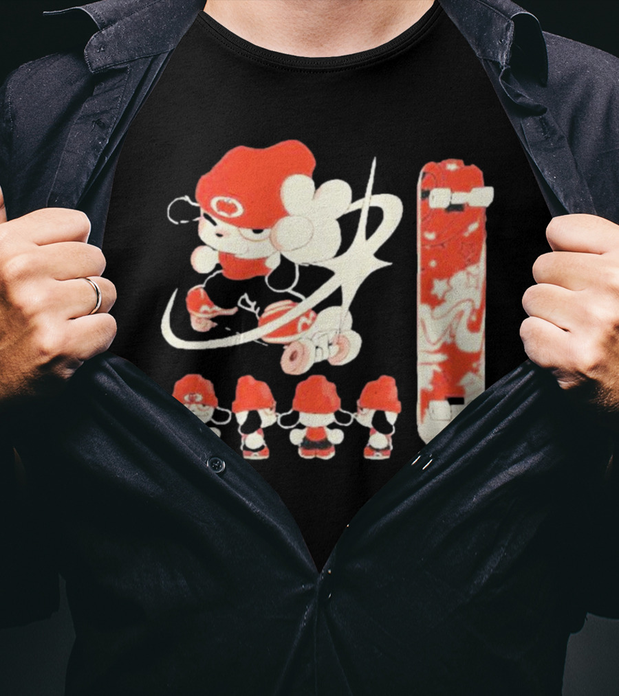 Hip Hop Dog Bryson McBee Roller Skating Skateboard Red Hat T-Shirt