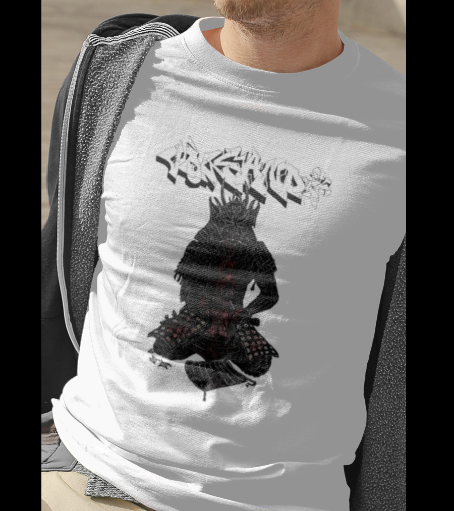 Volcano Samurai Holy Mountain Printing T-Shirt