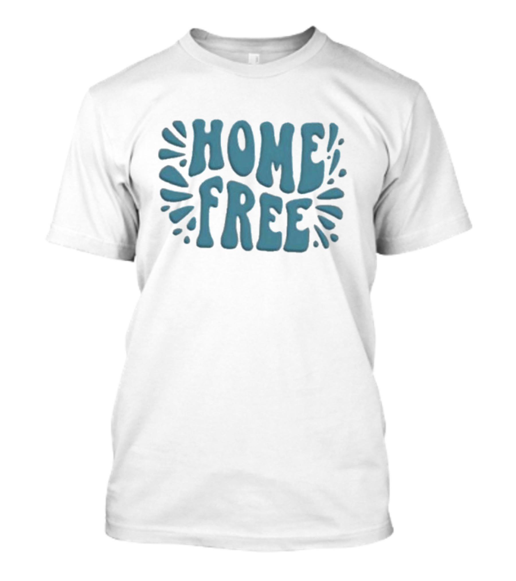 Home Free Emblem Logo Puff Text With Blue Accents T-Shirt