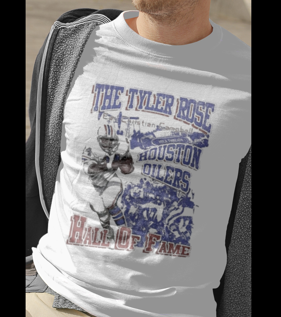 The Tyler Rose Earl Christian Campbell Houston Oilers Hall Of Fame T-Shirt