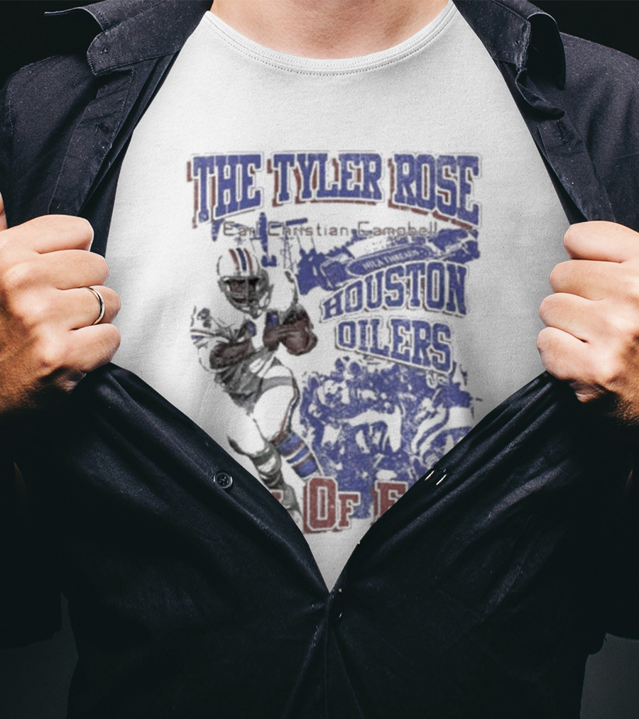 The Tyler Rose Earl Christian Campbell Houston Oilers Hall Of Fame T-Shirt