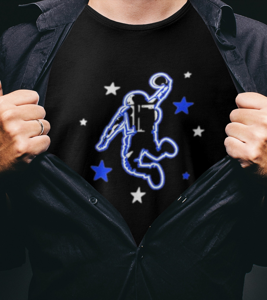 Houston Rockets Hometown Heroes Astronaut Dunk With Blue And White Stars T-Shirt
