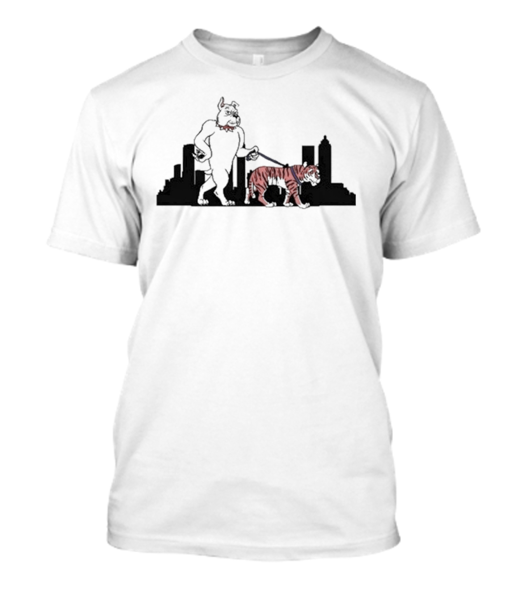 Design Ga Tiger Walk Pocket Bulldog Skyline T-Shirt