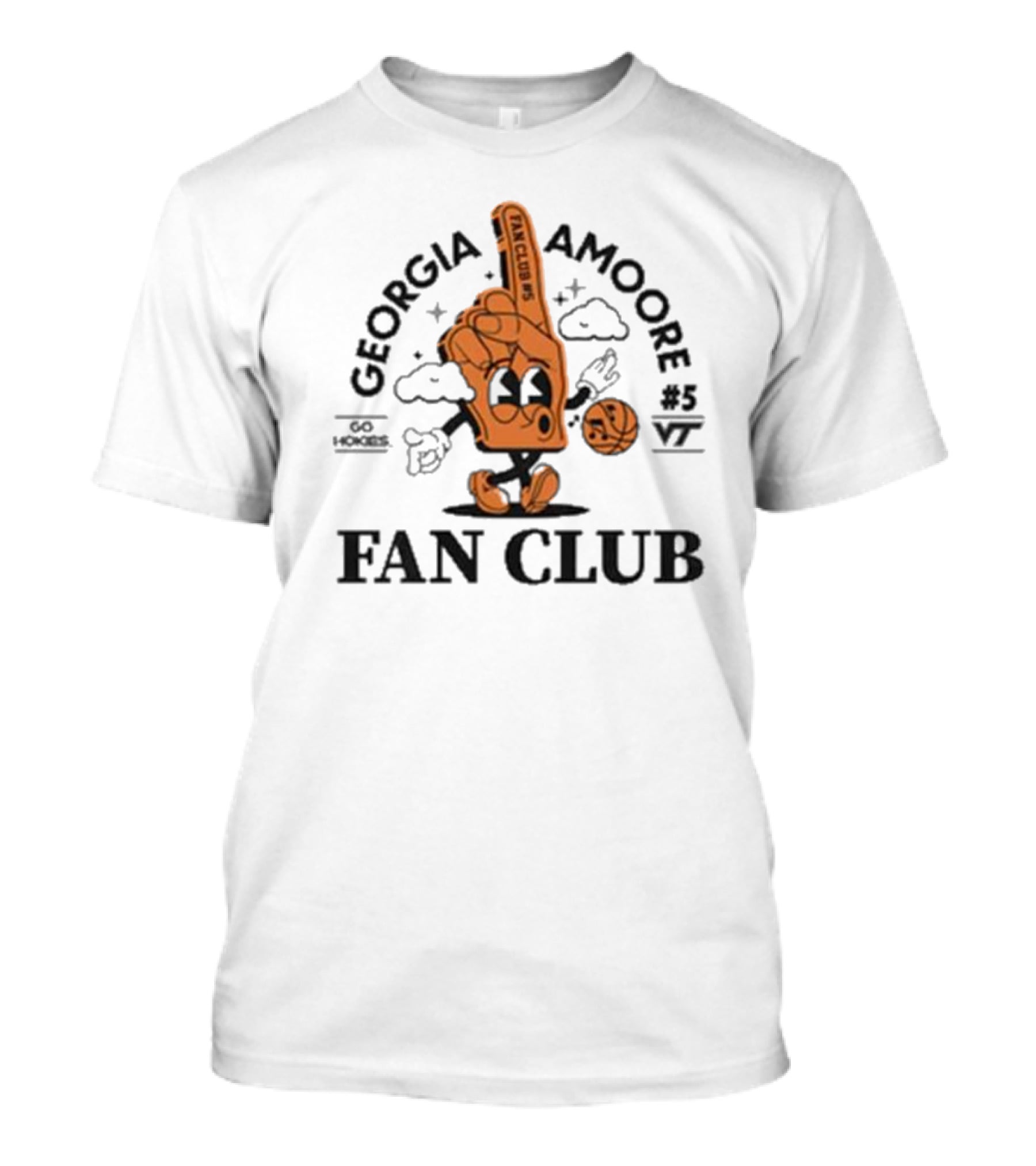 Georgia Amoore #5 VT Basketball Go Hokies Fan Club Collection T-Shirt