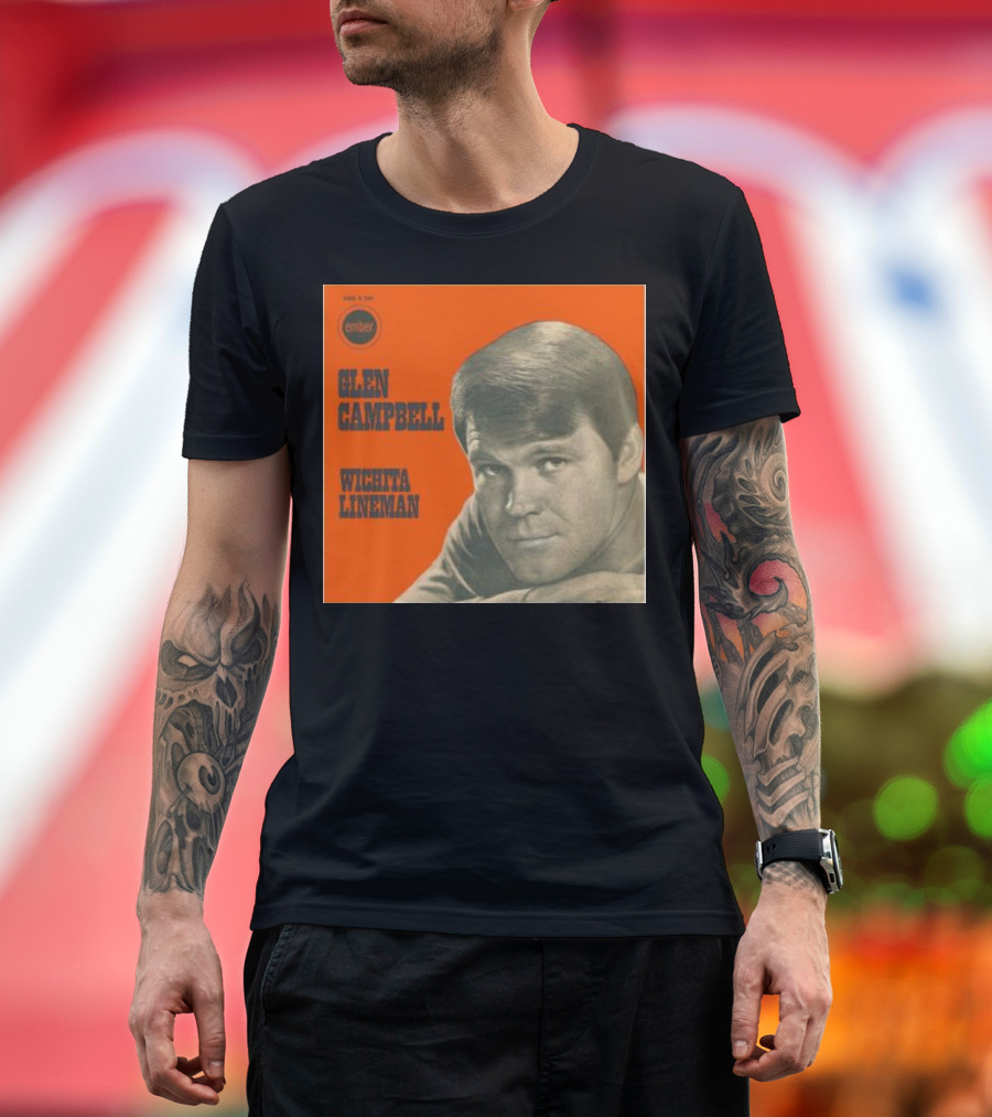 Glen Campbell Wichita Lineman Ember Records Cover T-Shirt