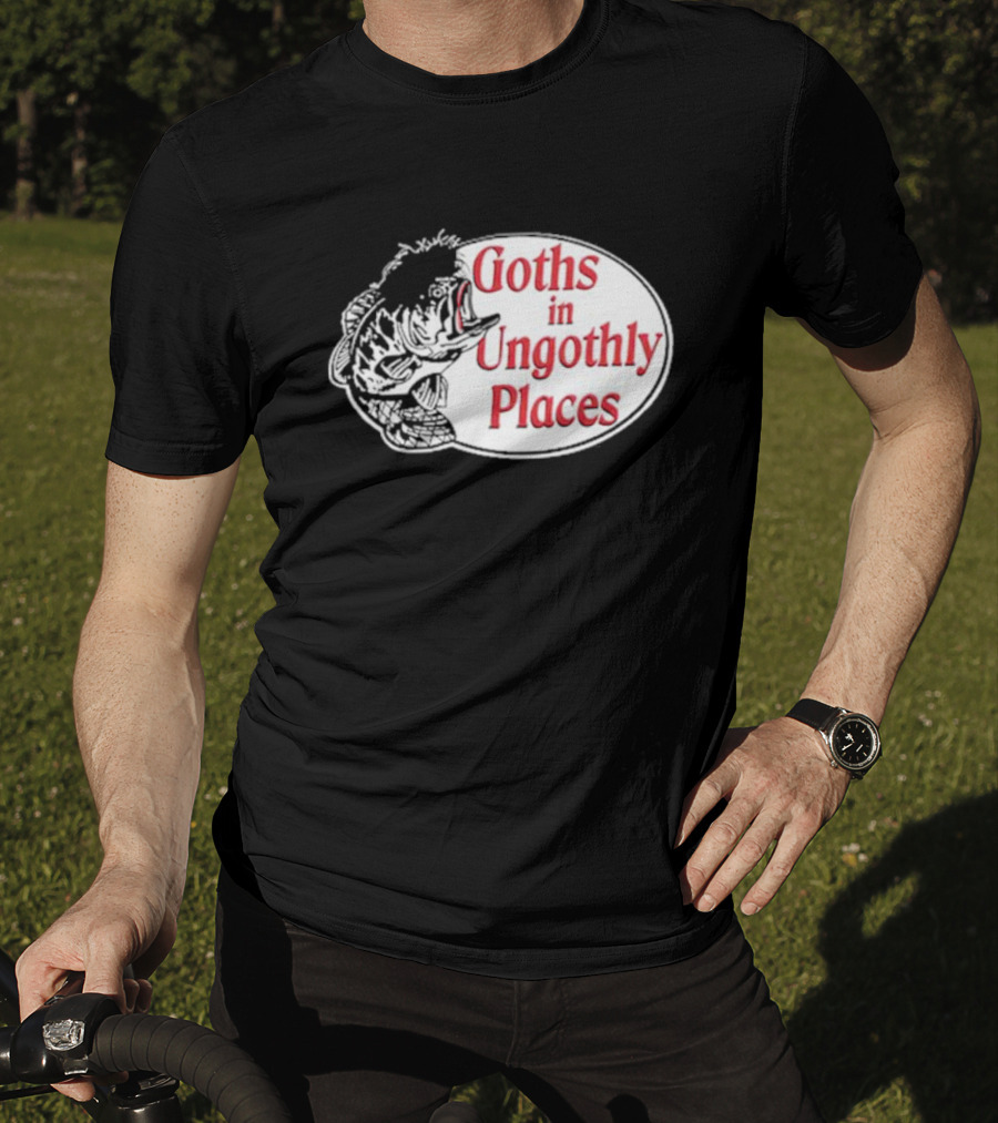Goths In Ungothly Places Fish Emblem T-Shirt