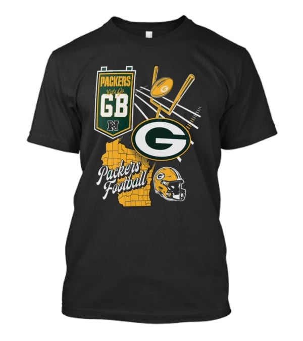 Packers Let's Go GB Football Green Bay Packers Split Zone T-Shirt