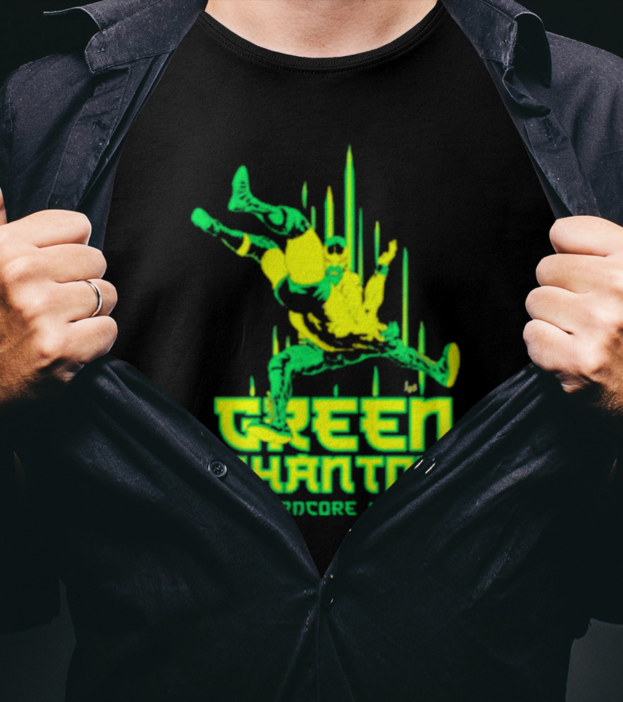Green Phantom Hardcore Hero Wrestler Action T-Shirt
