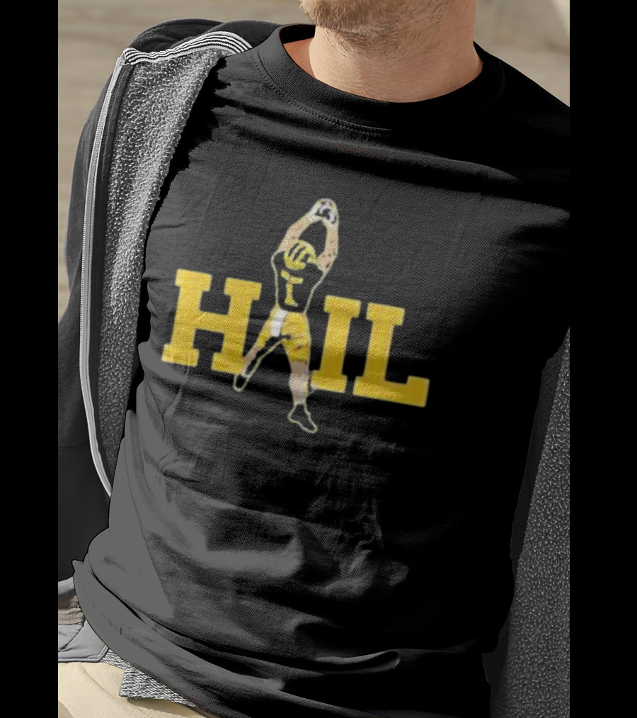 Hail Football Catch Player Number One Michigan Colors T-Shirt