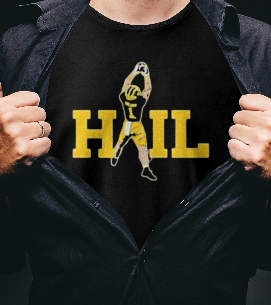 Hail Football Catch Player Number One Michigan Colors T-Shirt