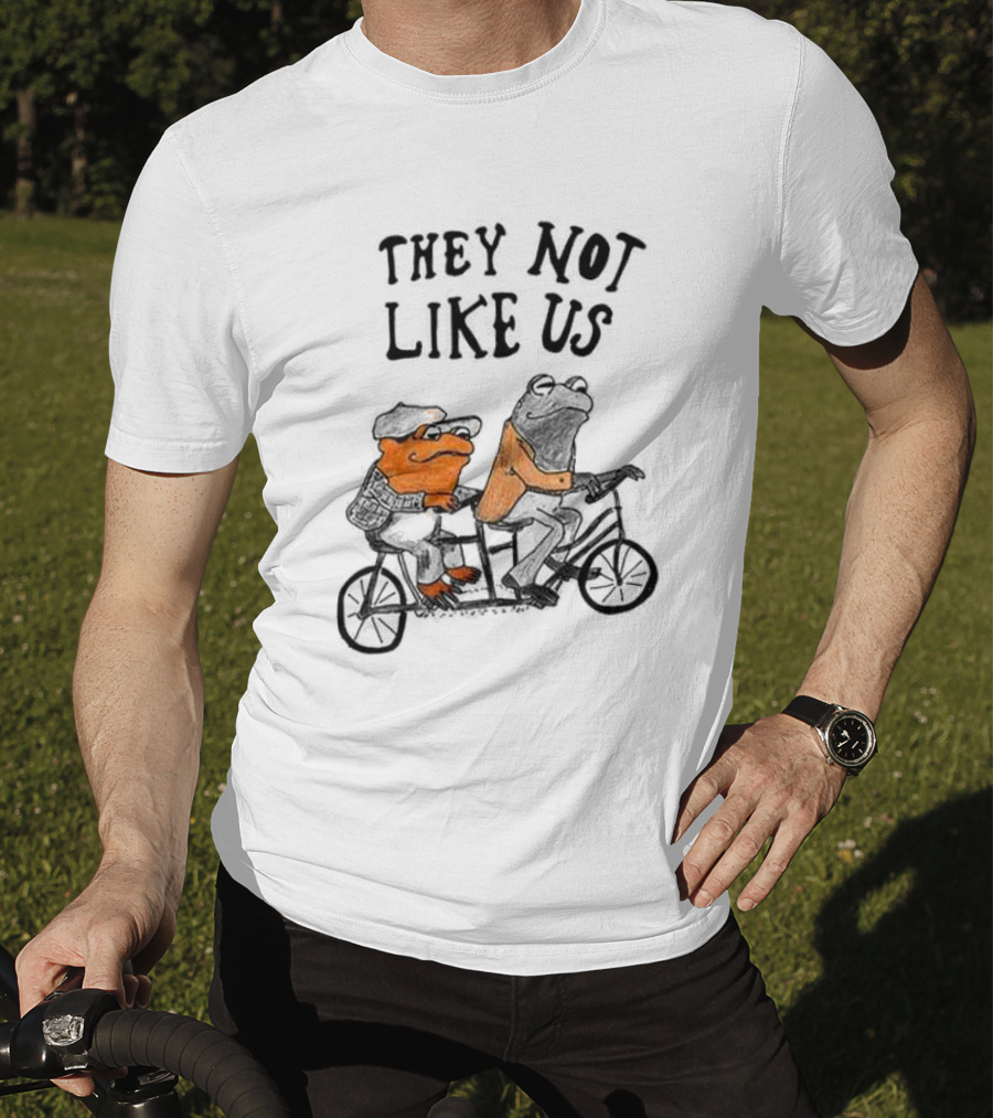 They Not Like Us Frog Riding Bike Duo T-Shirt
