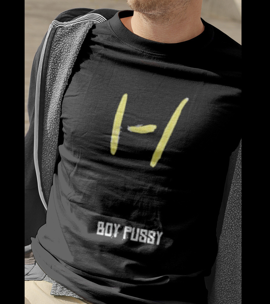 Boy Pussy Jackbox Icon Yellow Lines T-Shirt