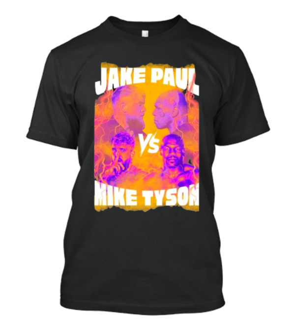 Jake Paul Vs Mike Tyson Face Off Vibrant Showdown T-Shirt