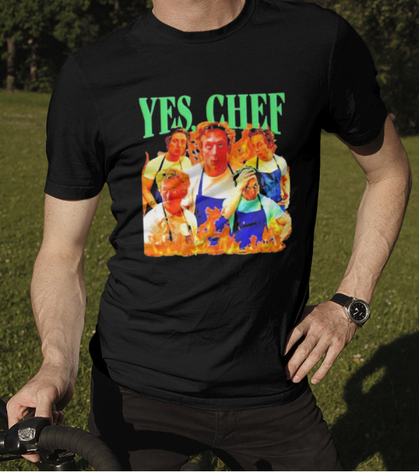 Jeremy Allen Fire Flames Yes Chef T-Shirt
