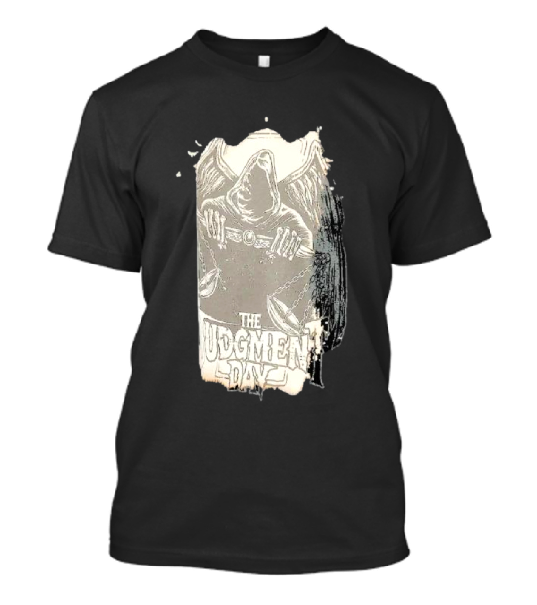 The Judgment Day All Rise Tie-Dye Grim Reaper Cloaked Figure With Chains And Wings T-Shirt