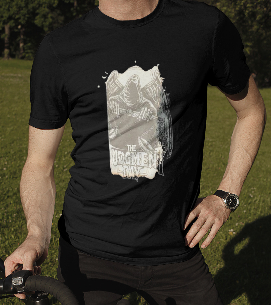 The Judgment Day All Rise Tie-Dye Grim Reaper Cloaked Figure With Chains And Wings T-Shirt