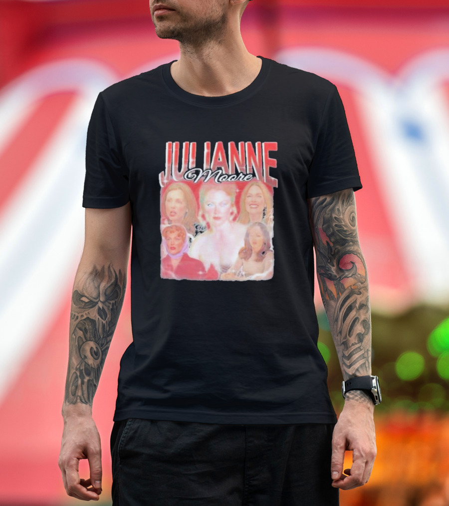 Julianne Moore Iconic Red Style Collage T-Shirt
