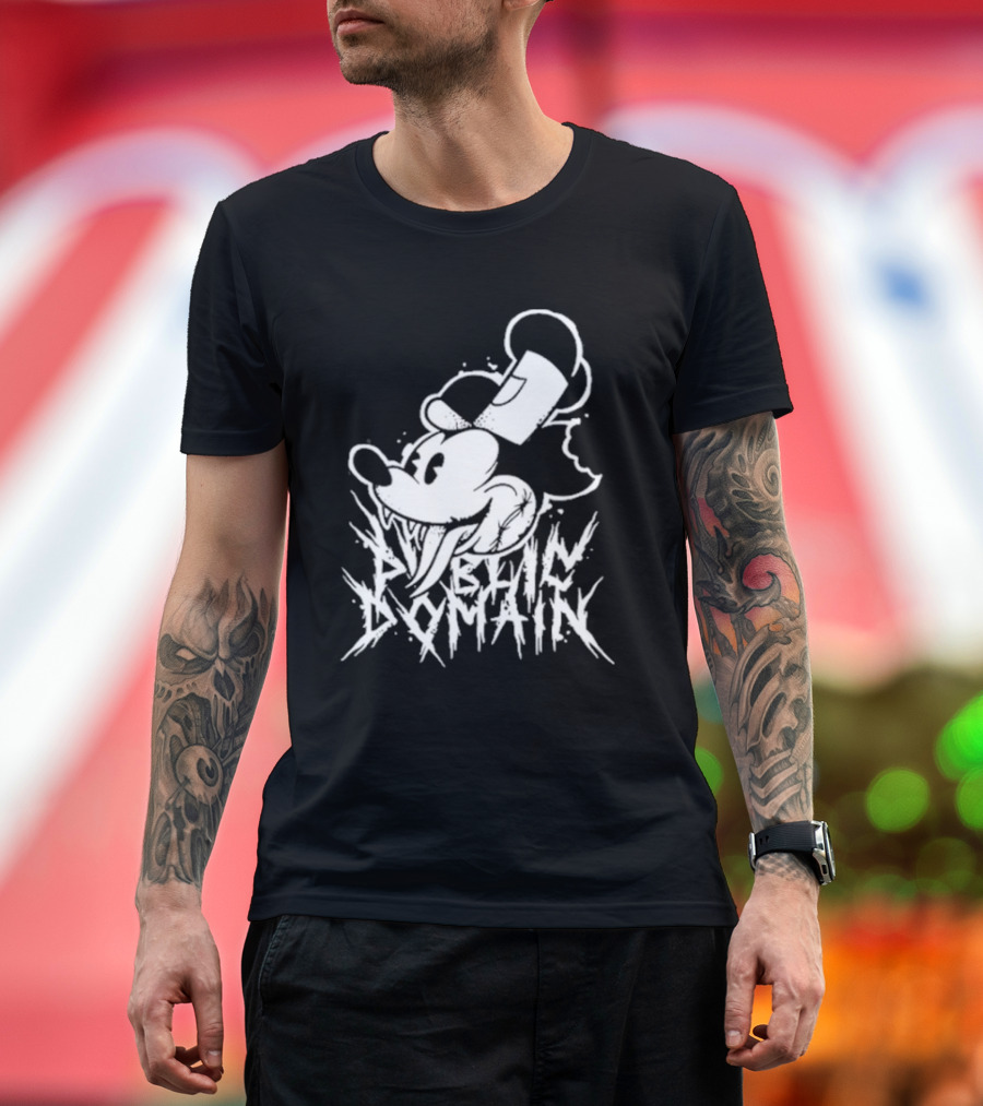 Junkyardla Mickey Mouse Public Domain Grim T-Shirt