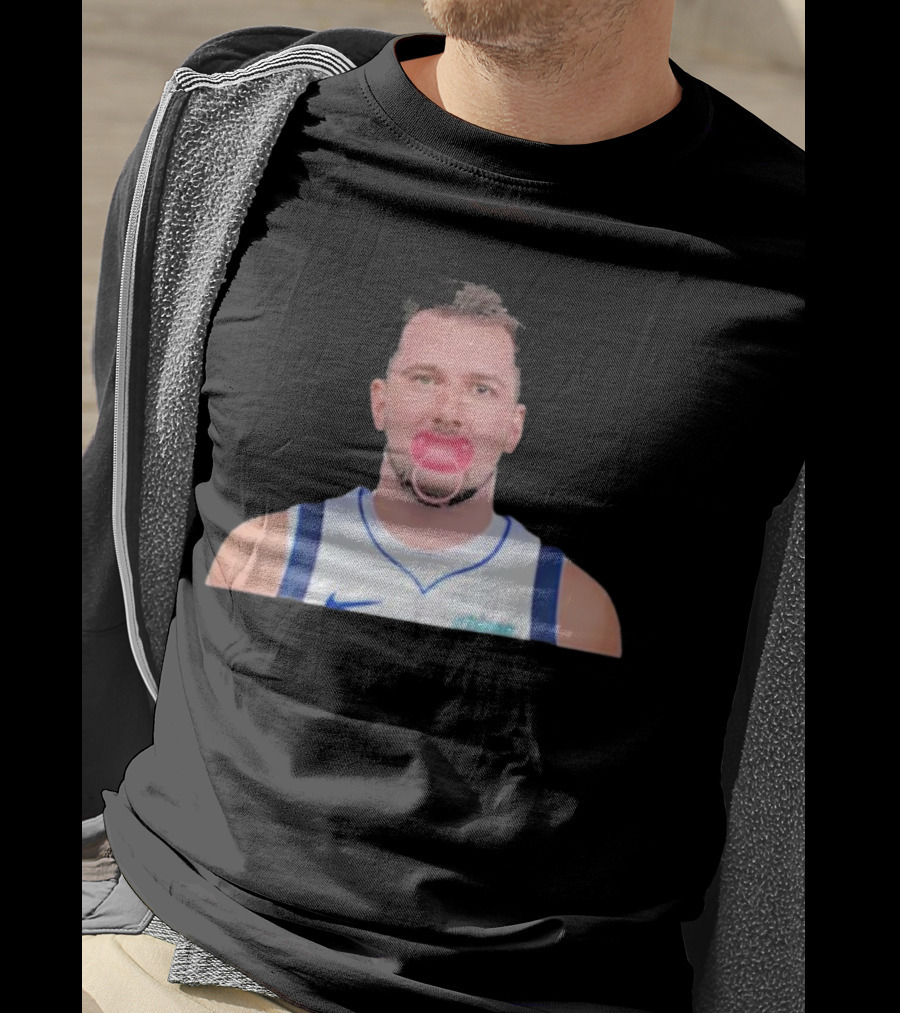 Luka Dončić Pacifier Parody Blue Jersey T-Shirt