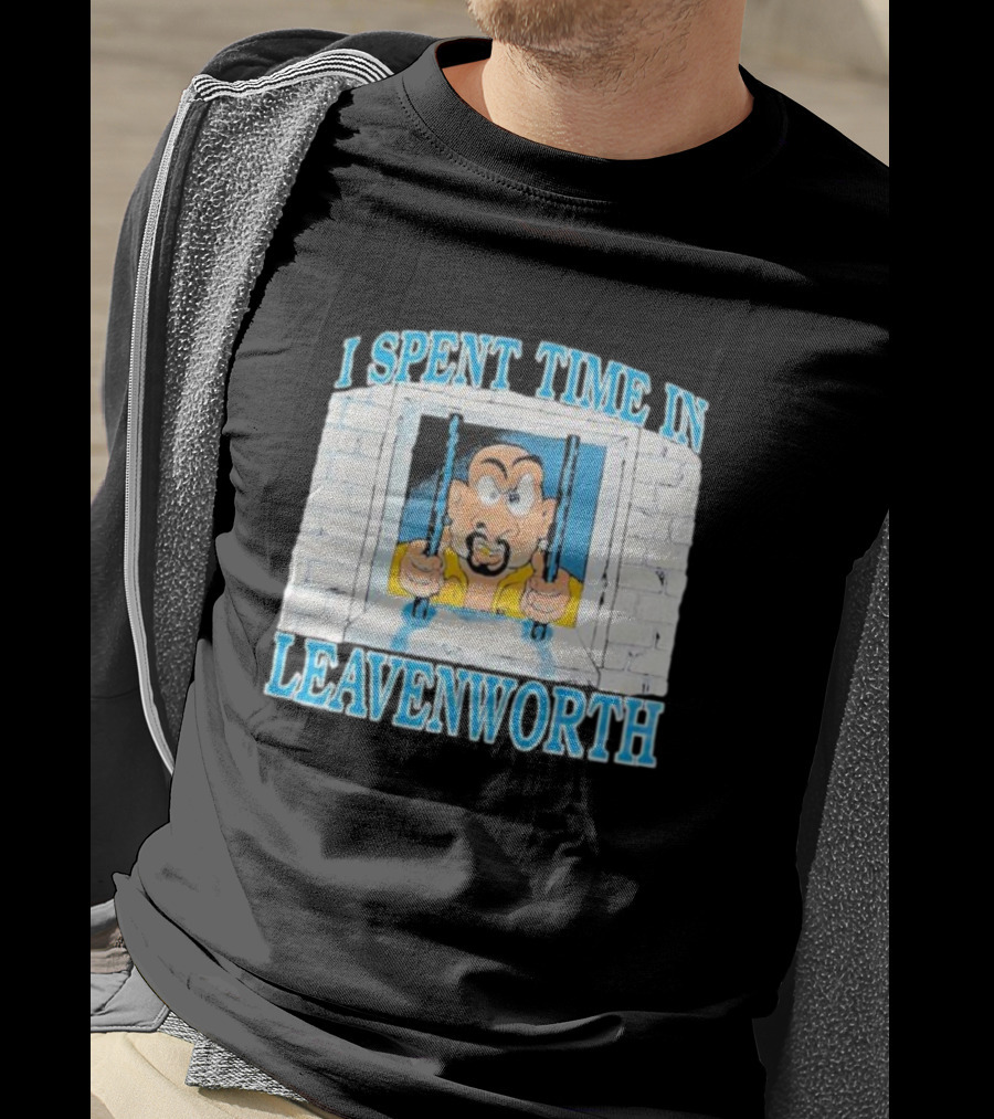 I Spent Time In Leavenworth Cartoon Prisoner Behind Bars T-Shirt