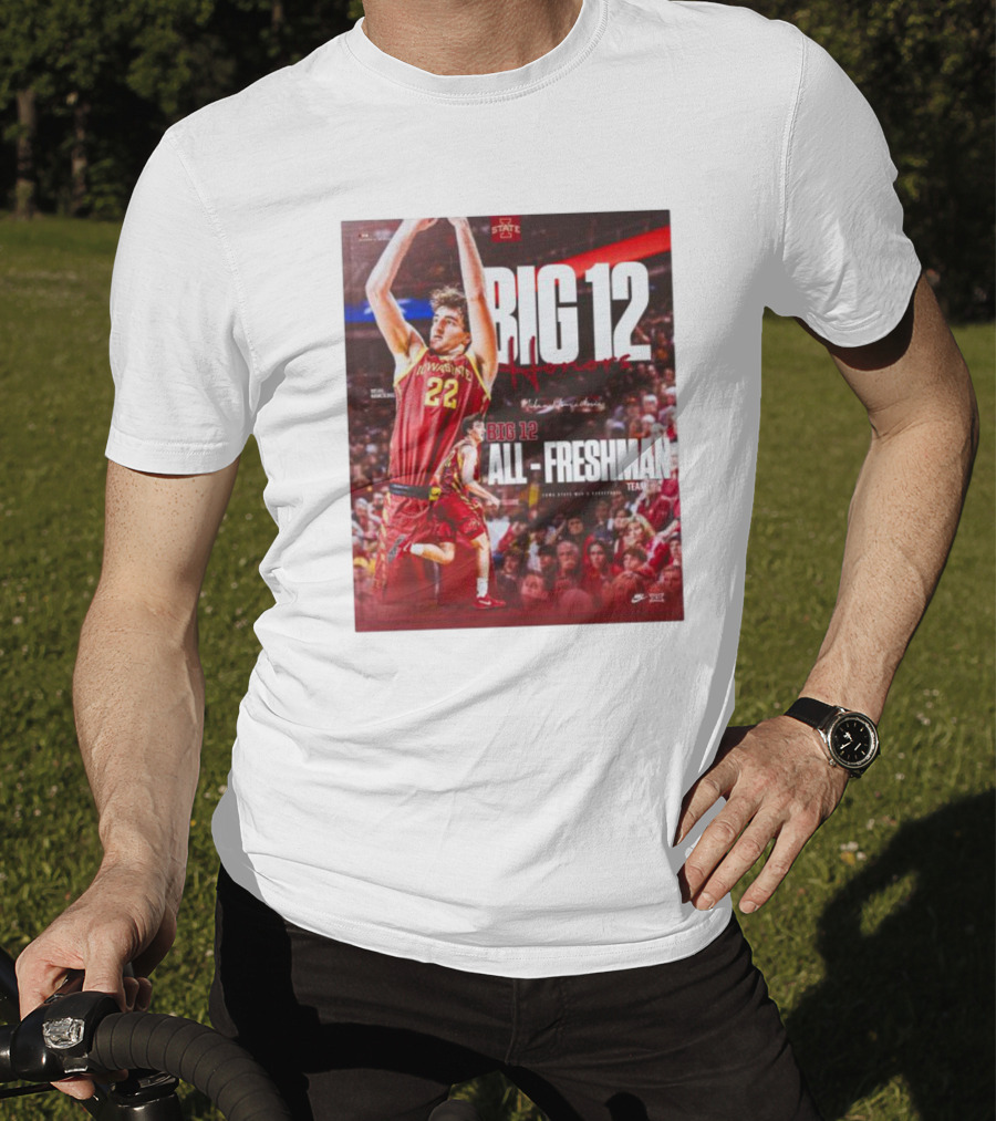 Iowa State Cyclones Men's Basketball Big 12 Honors Milan Momcilovic All Freshman Team T-Shirt
