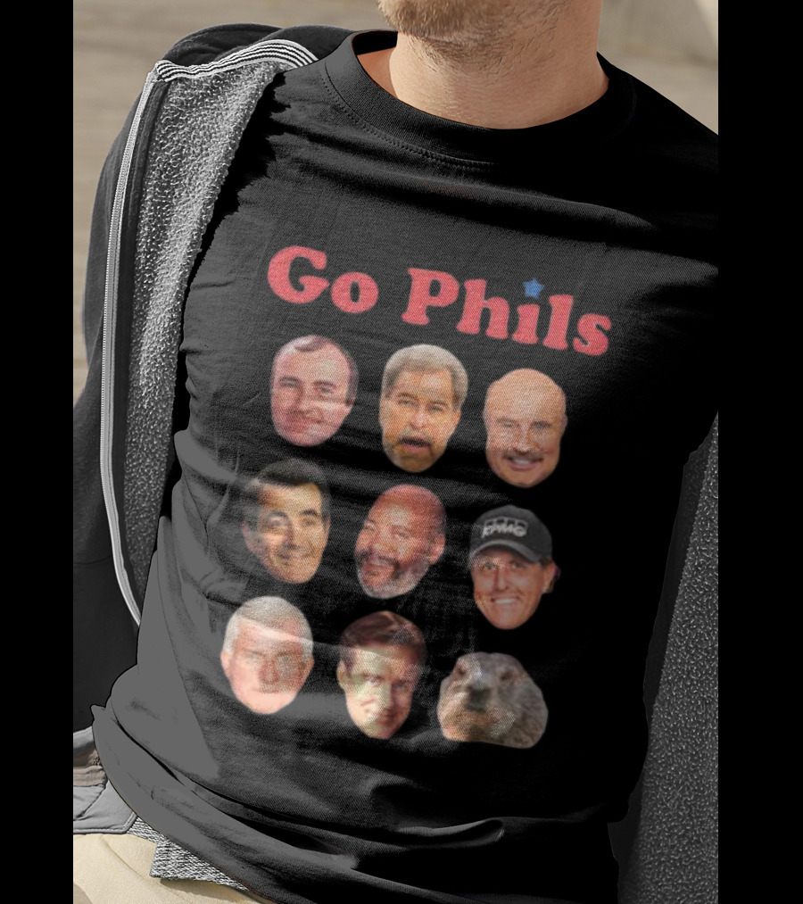 Go Phils Faces Featuring History Of Phillips Head Coaches T-Shirt