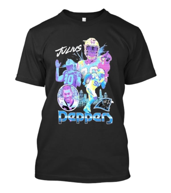 Julius Peppers Carolina Panthers Mitchell And Ness Concert Black New Era T-Shirt