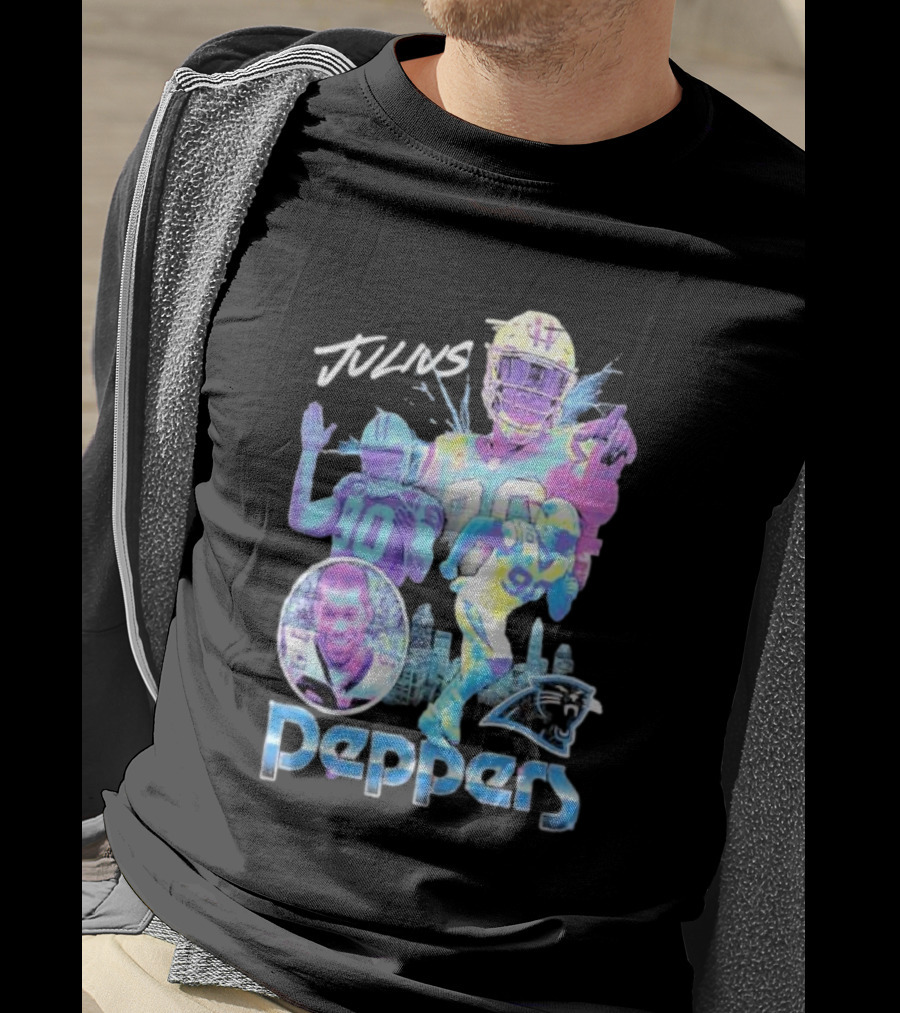 Julius Peppers Carolina Panthers Mitchell And Ness Concert Black New Era T-Shirt