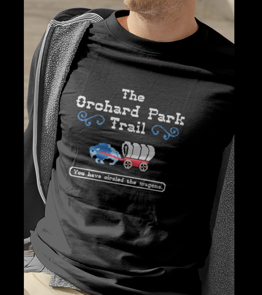 The Orchard Park Trail You Have Circled The Wagons Buffalo Bills Pixel Retro Wagon T-Shirt