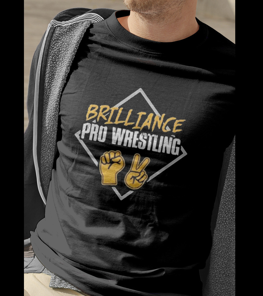BRILLIANCE PRO WRESTLING Fist And Peace Gesture T-Shirt