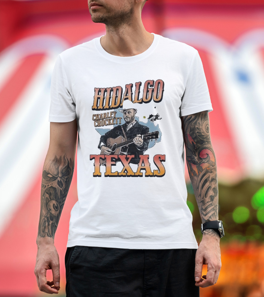 Charley Crockett Hidalgo Texas September 7 2024 Event with Cowboy Guitarist Image T-Shirt