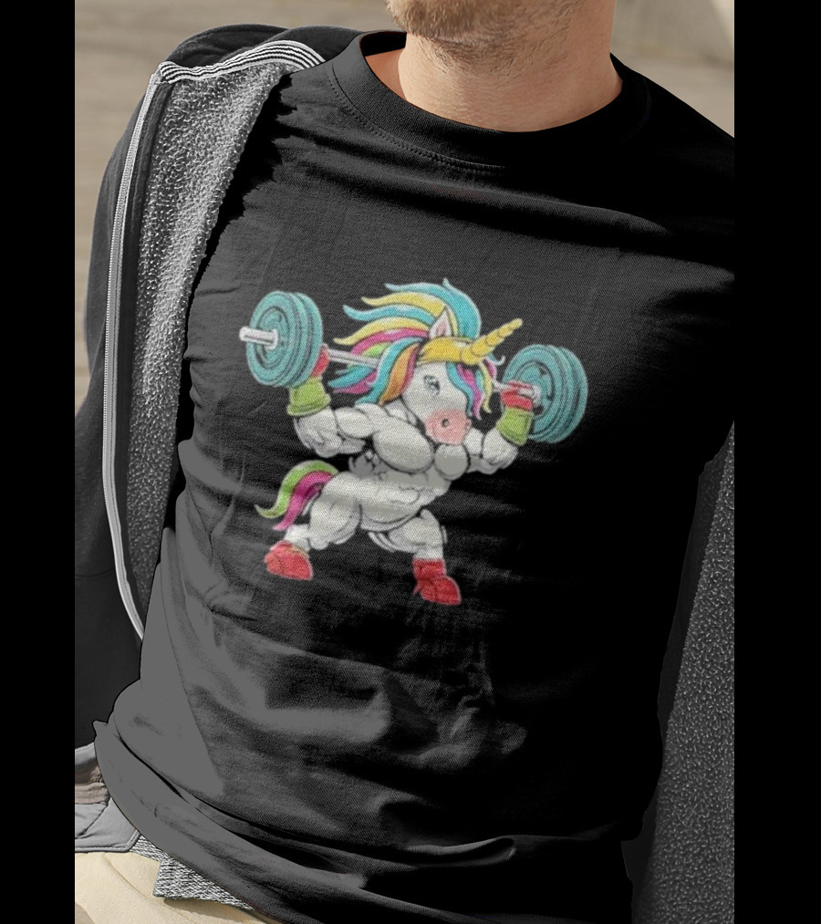 Classic Gym Unicorn Lifting Weights Funny Adorable Pet T-Shirt