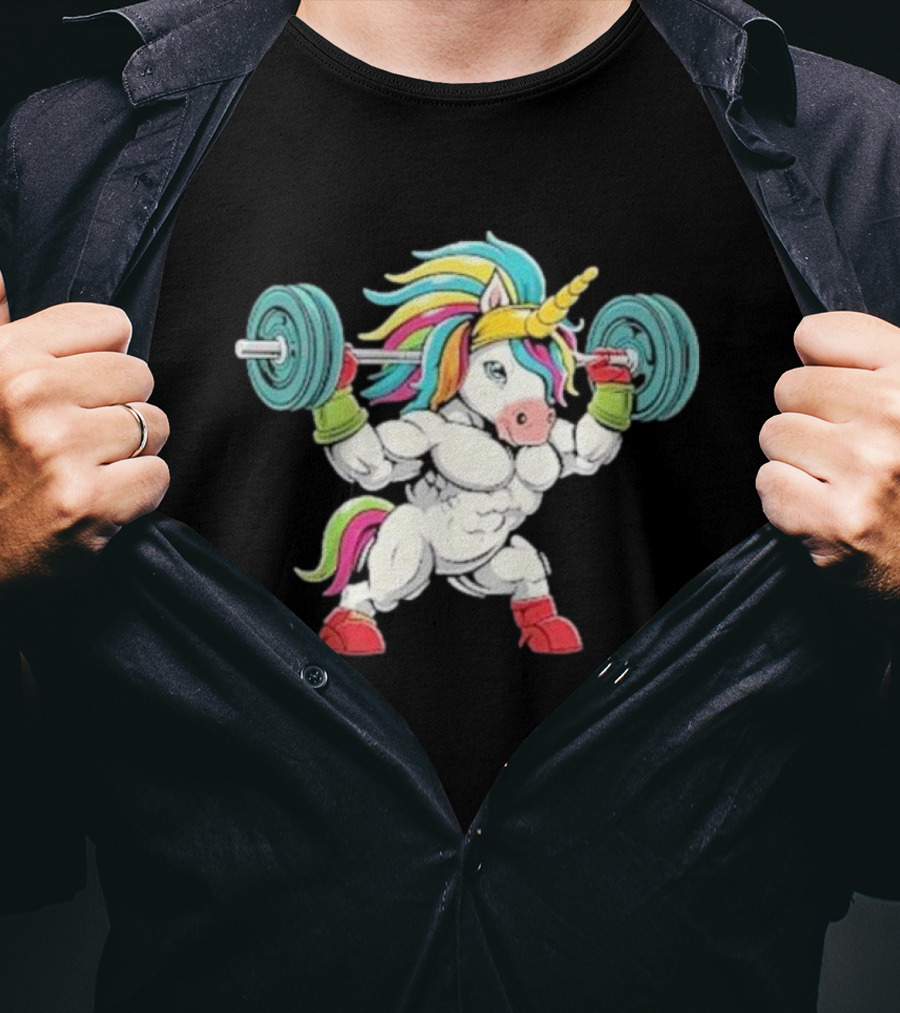 Classic Gym Unicorn Lifting Weights Funny Adorable Pet T-Shirt