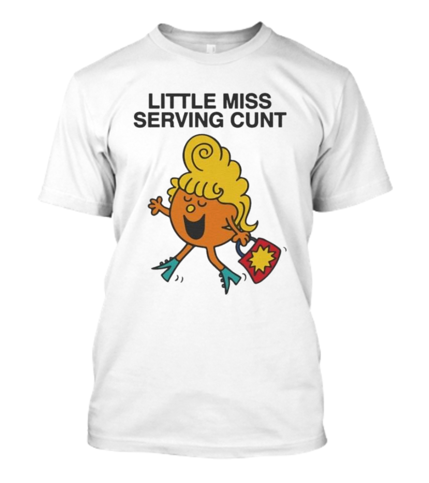 Little Miss Serving Cunt Retro Cartoon Character T-Shirt