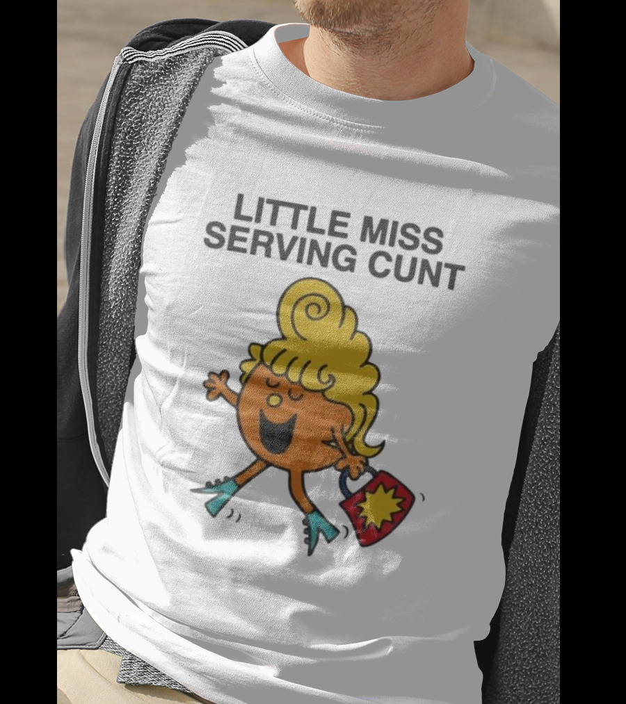Little Miss Serving Cunt Retro Cartoon Character T-Shirt