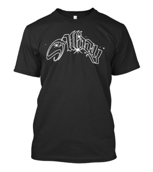 Allday Vintage Graffiti Script With Stars T-Shirt