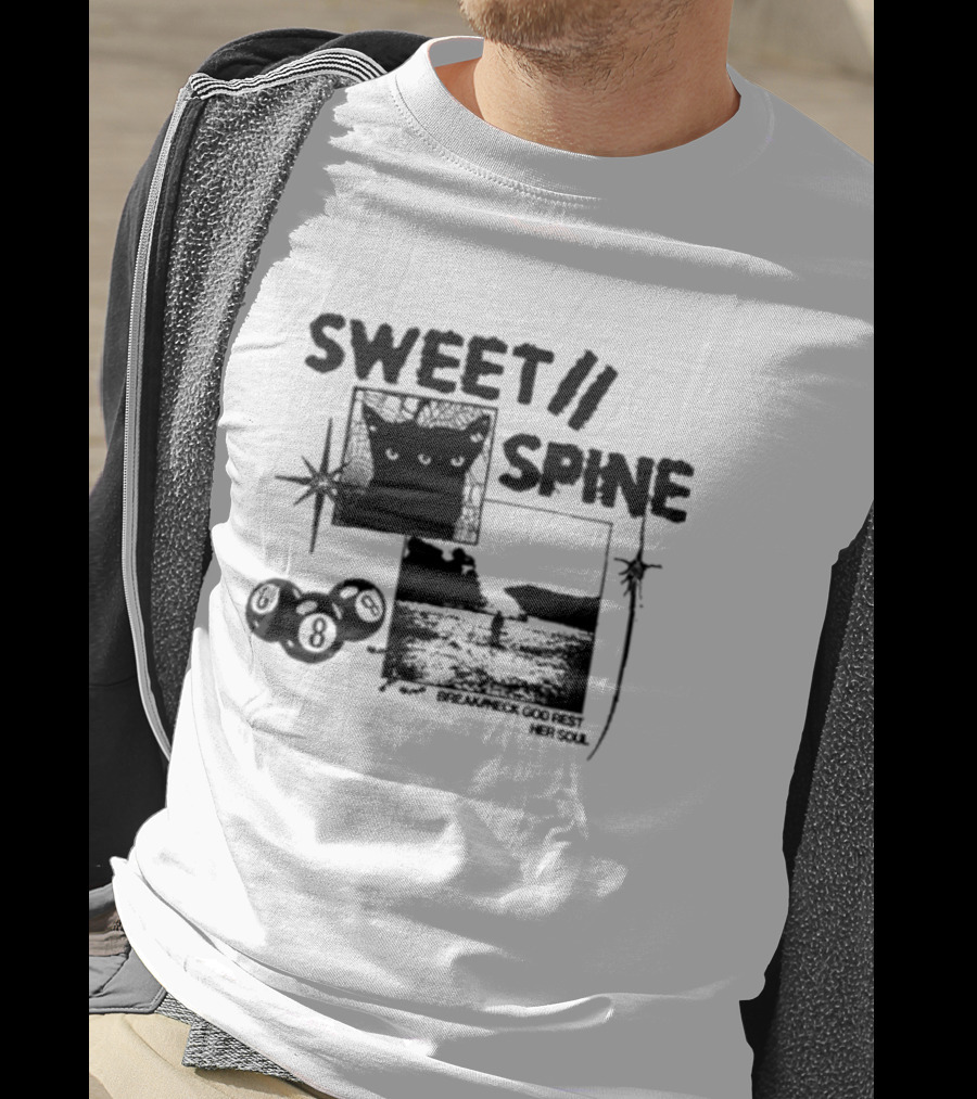 Sweet Spine Break Neck God Rest Her Soul Cat Eight Ball T-Shirt