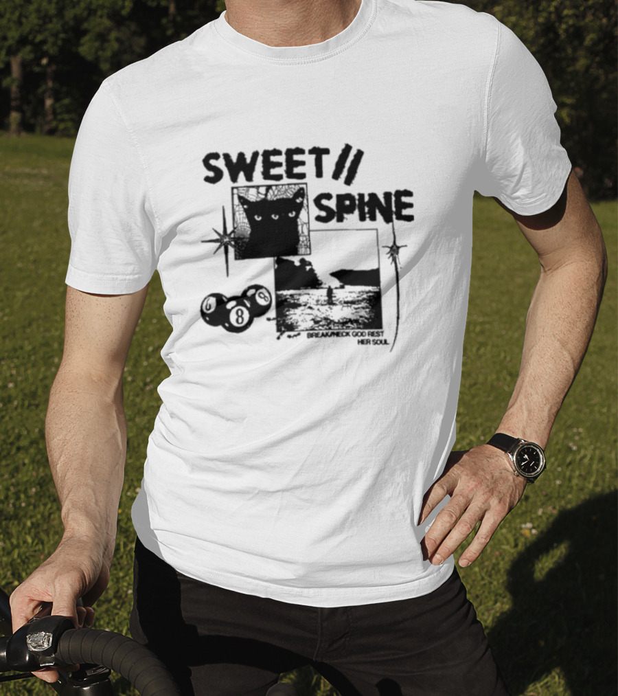 Sweet Spine Break Neck God Rest Her Soul Cat Eight Ball T-Shirt