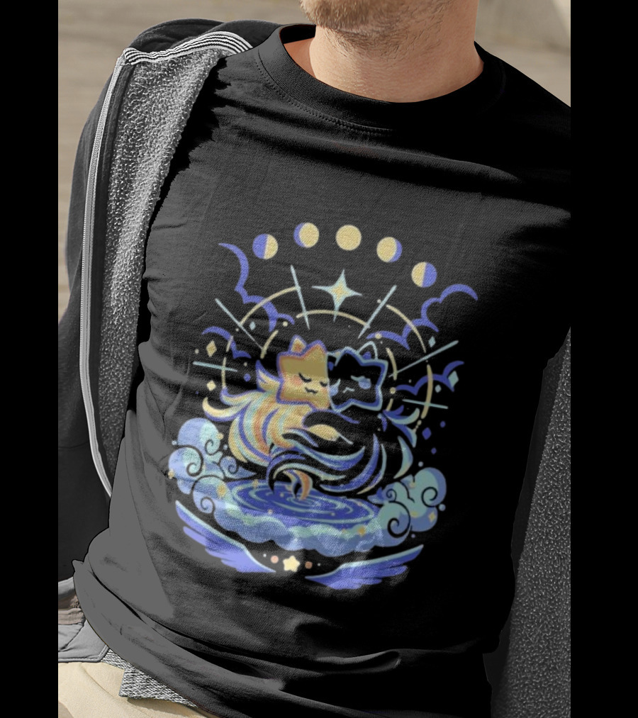 Wishing Stars Miski Celestial Phases Astral Embrace T-Shirt