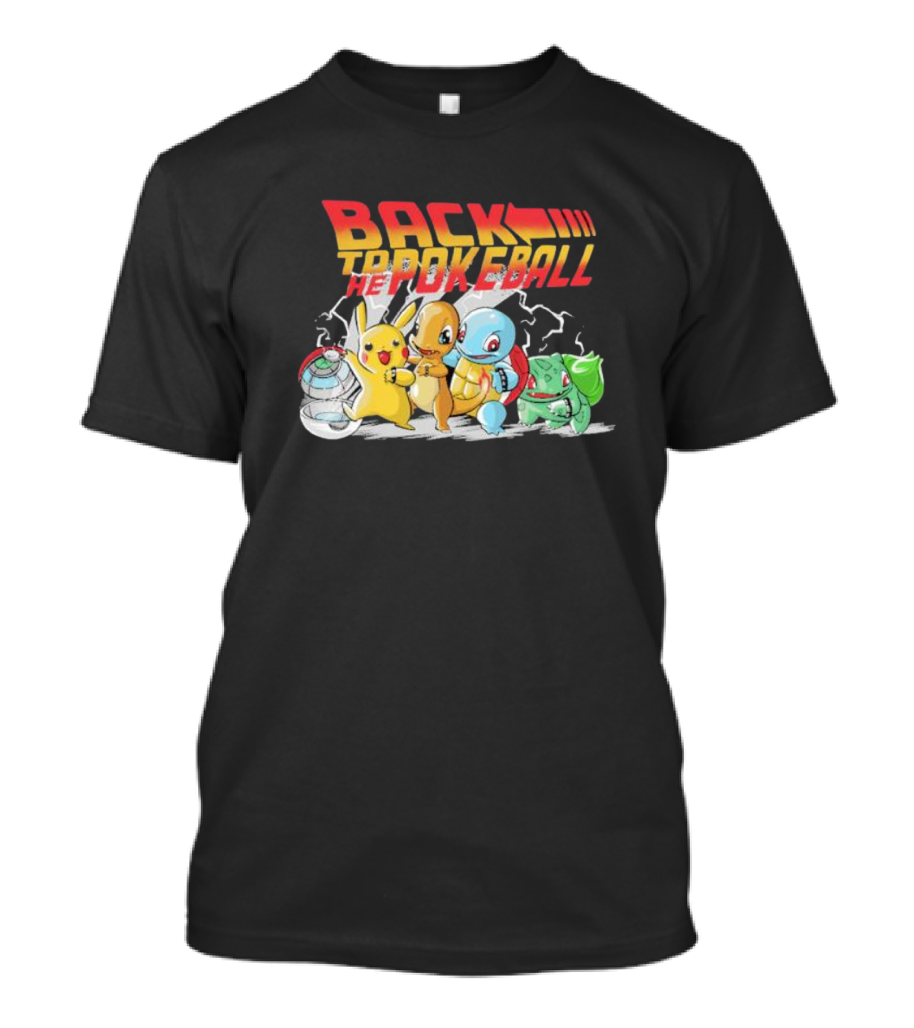 Back To The Pokeball Pikachu Charmander Squirtle Bulbasaur T-Shirt