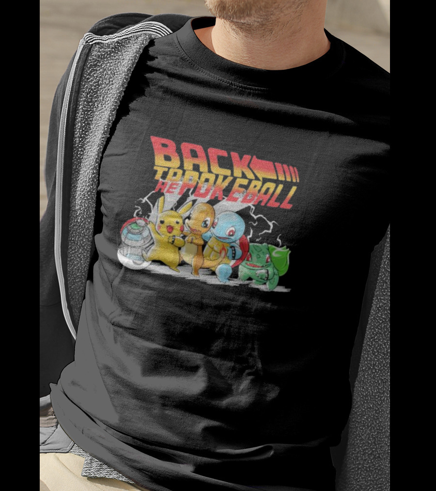 Back To The Pokeball Pikachu Charmander Squirtle Bulbasaur T-Shirt