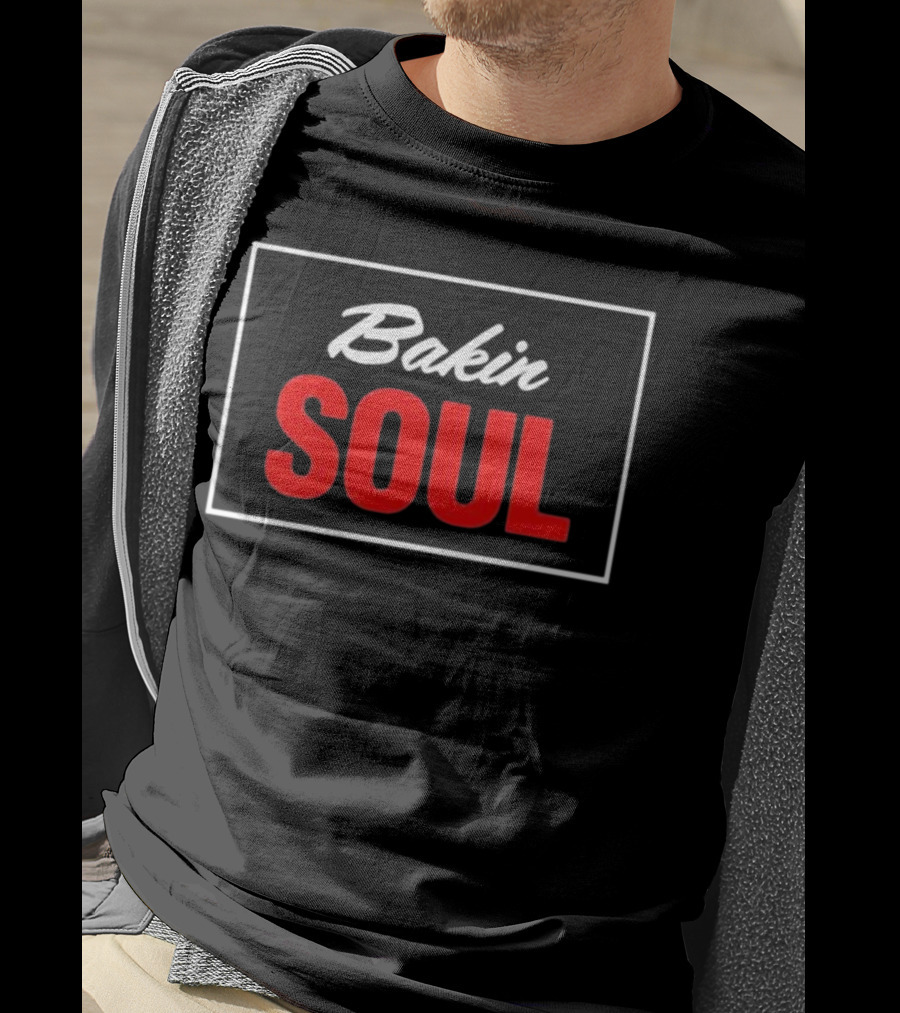 Bakin Soul Black And Red Bold Typography Block T-Shirt