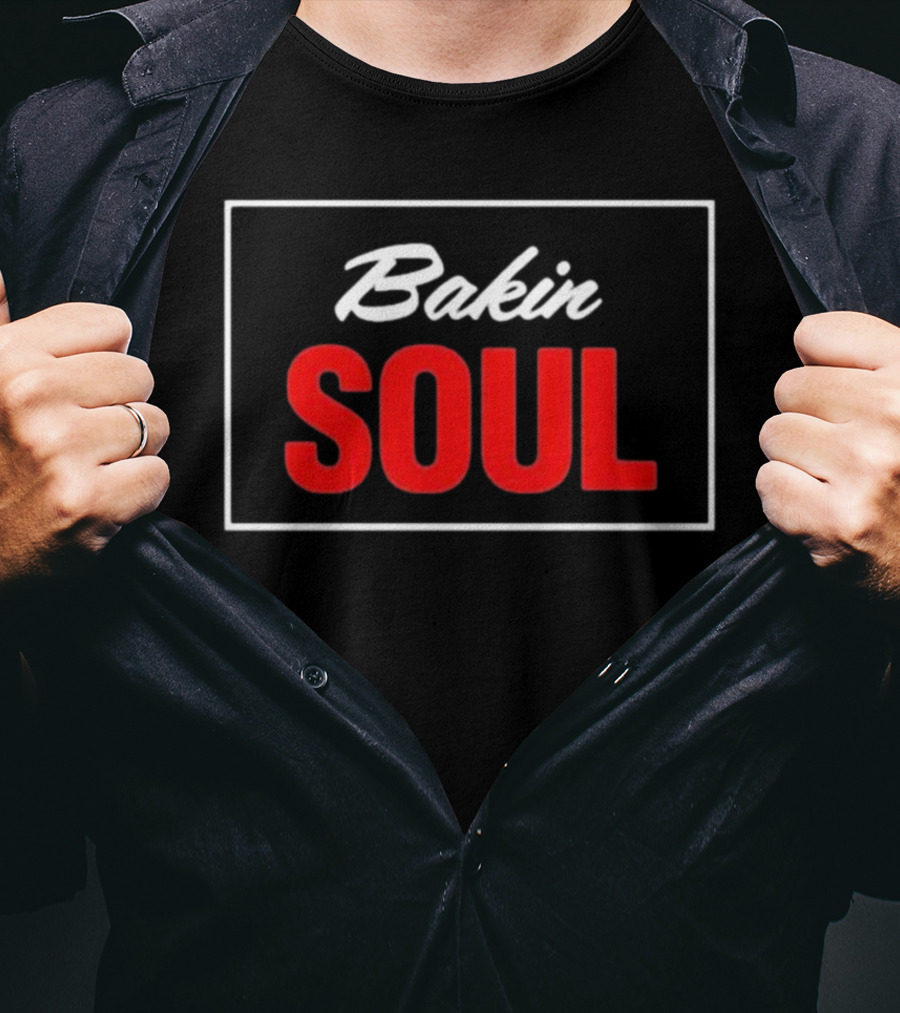 Bakin Soul Black And Red Bold Typography Block T-Shirt