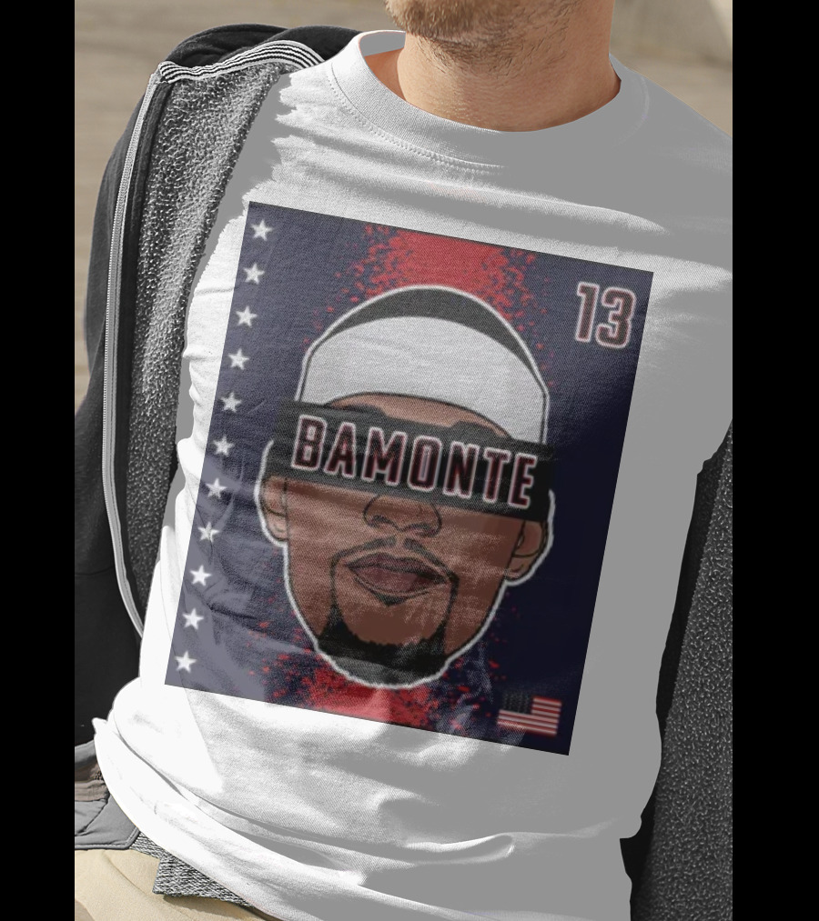 Bamonte 13 Stars And Stripes Illustration Bam Adebayo T-Shirt