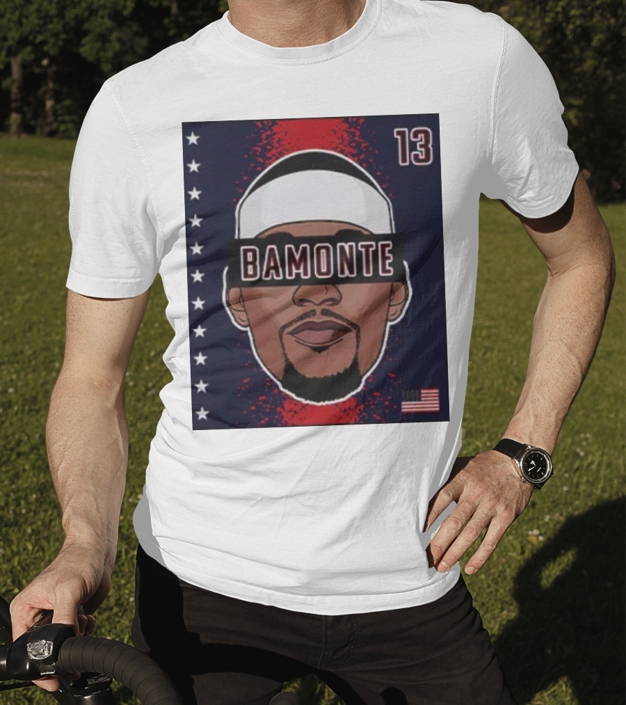 Bamonte 13 Stars And Stripes Illustration Bam Adebayo T-Shirt