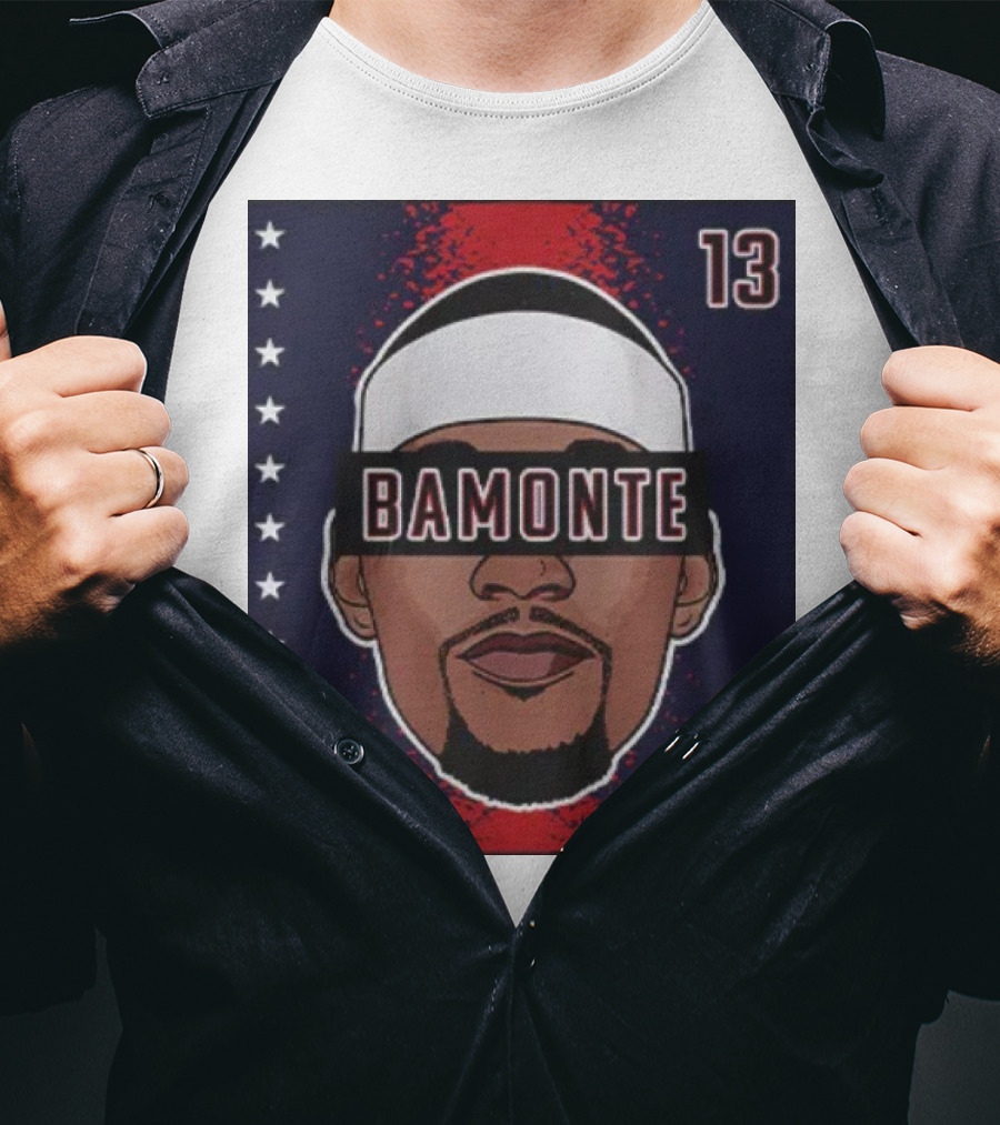 Bamonte 13 Stars And Stripes Illustration Bam Adebayo T-Shirt