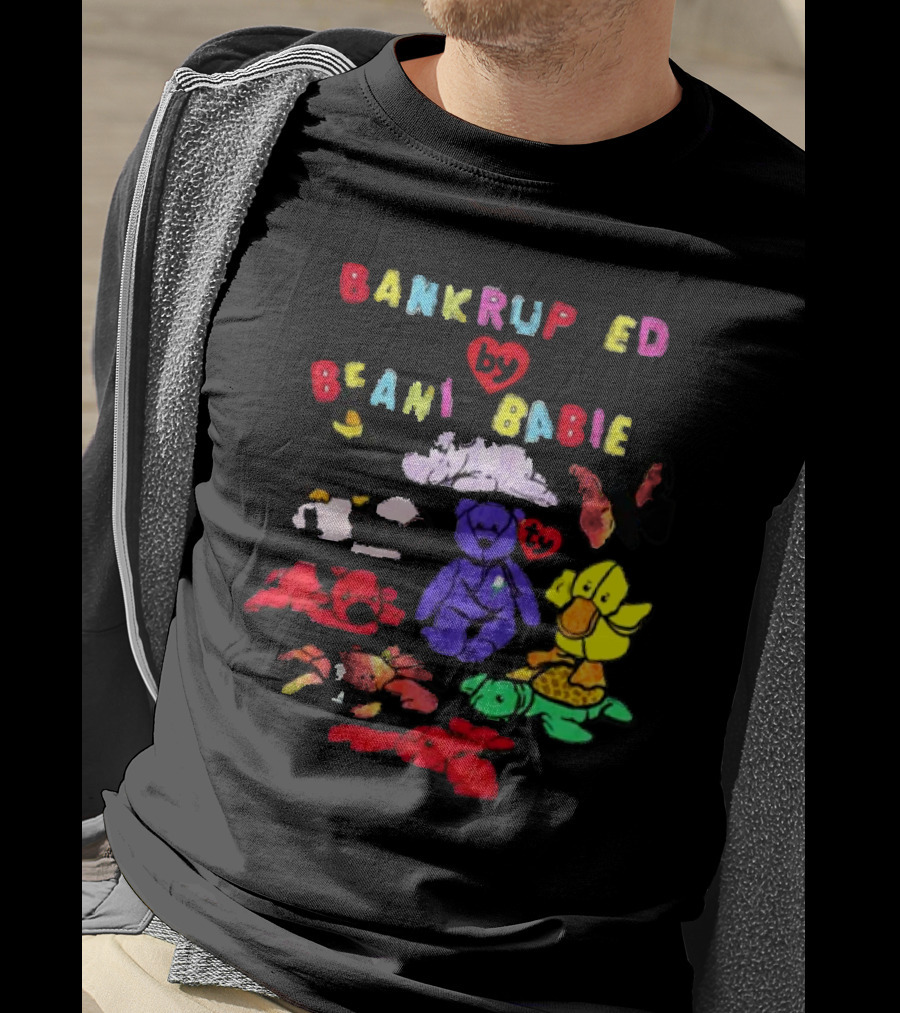 Bankrupted By Beanie Babies Heart Colorful Collection T-Shirt