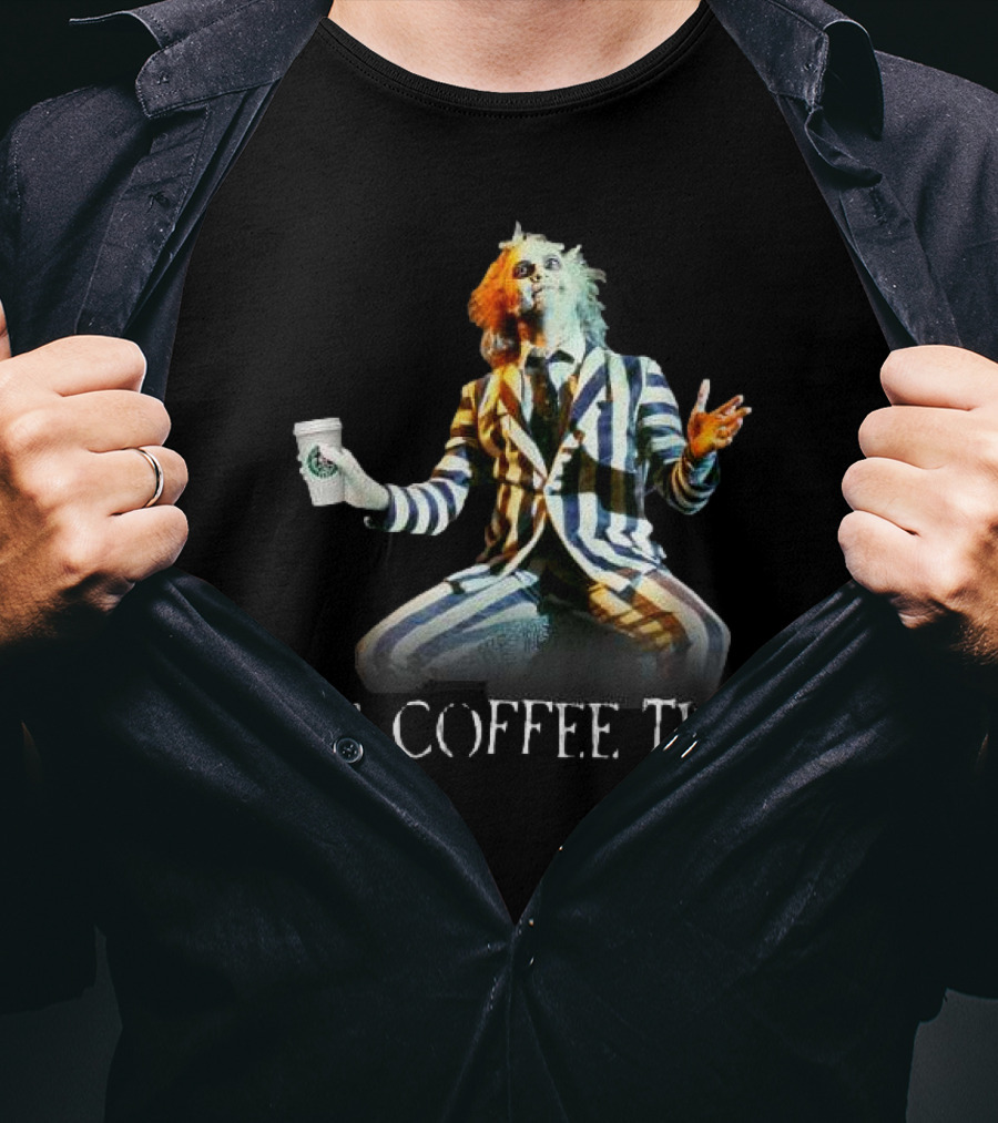 Beetlejuice Holding Coffee It’s Coffee Time T-Shirt